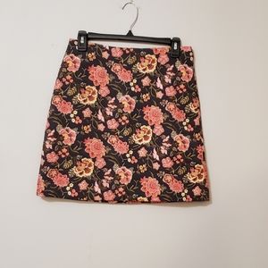Loft Petite Floral Tapestry Look Skirt Size SP